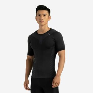 Tricou alergare fără cusături Kiprun run 500 Confort Skin Negru imagine