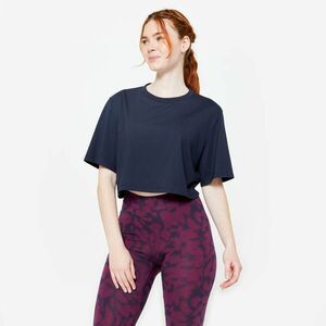 Tricou crop top Bleumarin Damă imagine