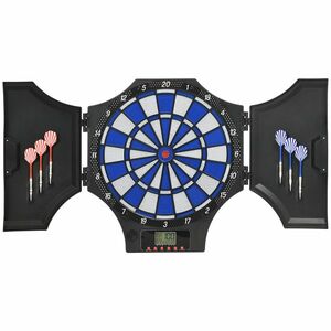 SPORTNOW Set Panou Electronic de Darts cu 31 de Jocuri pentru 8 Jucatori, Set Panou de Darts cu Dulap, 6 Sageti cu Varf Moale | Aosom Romania imagine