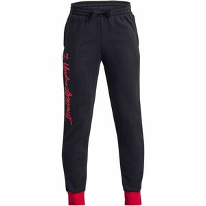 Under Armour RIVAL FLEECE SCRIPT JGRS Pantaloni de trening pentru băieți, negru, mărime imagine