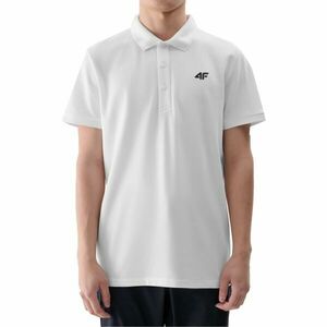 4F POLO SHIRT Tricou polo bărbați, alb, mărime imagine