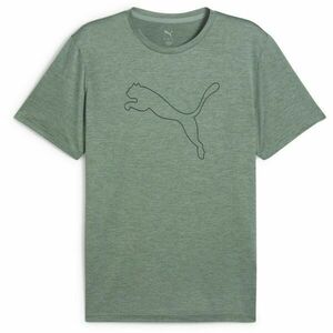 Puma M TAD ESSENTIAL HEATHER CAT TEE Tricou de bărbați, verde închis, mărime imagine