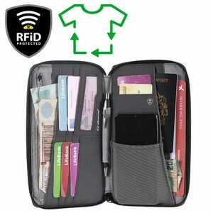 Lifeventure Geantă pentru documente de călătorie cu protecție RFiD, gri imagine