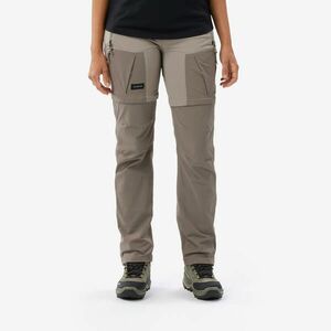 Pantalon Modulabil 2 în 1 Trekking la Munte MT500 Bej Damă imagine