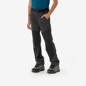 Pantalon Softshell Drumeție la munte MH900 Gri-Negru Băieți 7-15 ani imagine