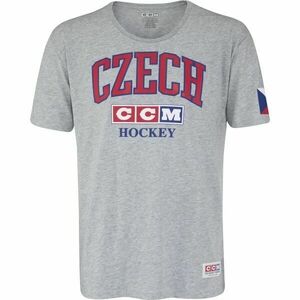 CCM FLAG TEE TEAM CZECH Tricou de bărbați, gri, mărime imagine