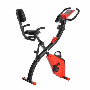 Bicicleta Pliabila HOMCOM 2 in 1, Rezistenta Reglabila pe 8 Nivele, Ecran LCD, 97x51x115cm, Rosu | Aosom Romania imagine