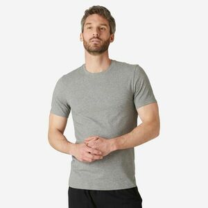 Tricou Slim 500 Fitness Gri Bărbați imagine