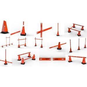 Set 2 Jaloane Modulabile Fotbal 90 cm Portocaliu imagine