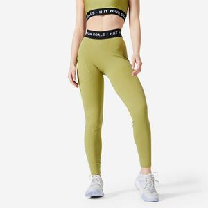 Colanți lungi Cardio Fitness 120 material confortabil și moale Verde Damă imagine