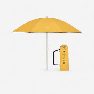 Umbrelă de plajă Compact 2 locuri UPF 50+ diametru 160cm - PARUV Ocru-Galben imagine