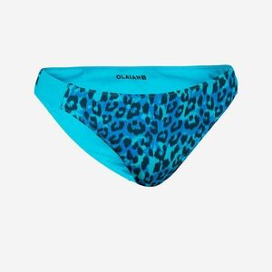 Slip de baie reversibil 500 Bella Leopard Albastru Fete imagine