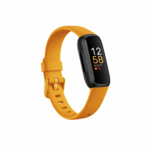 Bratara fitness Fitbit Inspire 3, Bluetooth, Rezistenta la apa (Negru/Portocaliu) imagine