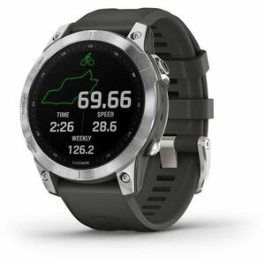 Ceas activity outdoor tracker Garmin Fenix 7, Bluetooth, Ecran 1.3inch, 47 mm, Wi-Fi, GPS, 10 ATM (Argintiu/Gri) imagine