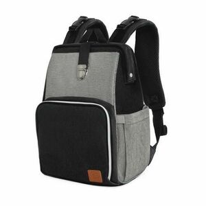 Rucsac multifunctional pentru mamici/carucior Kinderkraft Molly, 14 buzunare, buzunar termic, Gri/Negru imagine