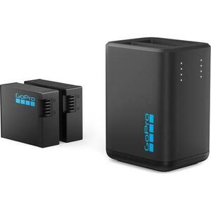 Incarcator dublu GoPro H13B+ 2 acumulatori Enduro1900mAh, port USB, indicator LED (Gri) imagine