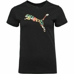 Puma GRAPHICS FLORAL CAT LOO TEE Tricou damă, negru, mărime imagine