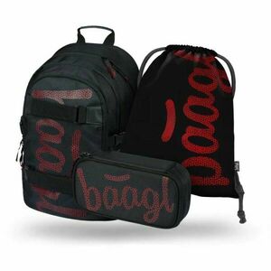 BAAGL 3 SET SKATE RED Set școlar, negru, mărime imagine