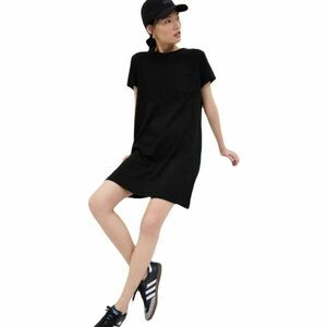 GAP V-SS SOLID RLXD PKT TEE DRESS Rochie de damă, negru, mărime imagine