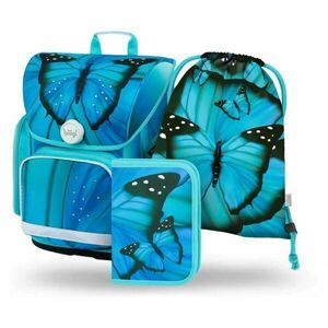 BAAGL 3 SET ERGO BUTTERFLY Set școlar, albastru, mărime imagine