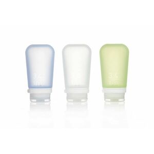 Humangear GoToob+ Sticlă de călătorie din silicon GoToob+ Sticluță de călătorie/cartușele Pachet 3 100 ml transparent/verde/albastru imagine