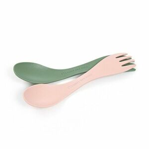 LIGHT MY FIRE Spork mic 2pcs lingură multifuncțională, verde / crem imagine