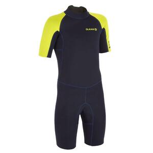Combinezon surf 100 Neopren 1, 5 mm Albastru-Galben Copii imagine