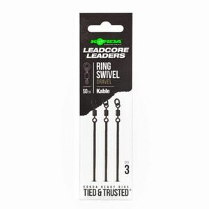 Montura Leadcore cu Anou Korda Kable Ring Swivel, 50cm, 3buc/plic (Culoare: Weed Silt) imagine
