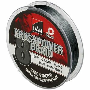Fir Textil Dam Crosspower 8X Dark Grey, 300m (Diametru fir: 0.20 mm) imagine