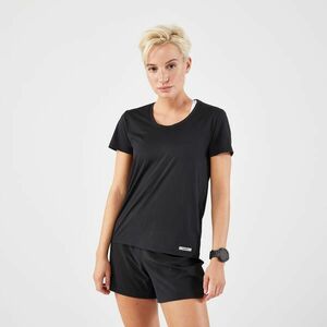 Tricou respirant Alergare Jogging Kiprun Run 100 Negru Damă imagine