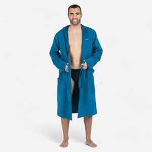 Halat de baie cu glugă microfibră compact Albastru închis Bărbați imagine