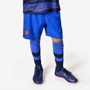 Șort fotbal VIRALTO KIDS ALBASTRU BANDĂ ROȘU COPII imagine