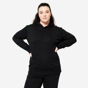 Hanorac cu glugă din bumbac Fitness Negru Damă imagine