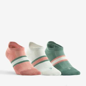 Șosete de sport scurte Decathlon RS 500 model roz-alb-verde set de 3 perechi imagine