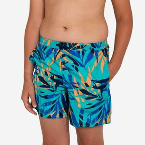Şort de baie surf cu buzunare 100 Shadow palm Turcoaz Băieți imagine
