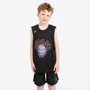 Tricou de baschet fără mâneci - ts500 fast Negru Copii imagine