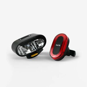 Set lumini bicicletă puternice reîncărcabile USB cu senzor de decelerare ST930 imagine