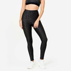 Colanți cu talie înaltă Fitness Imprimeu Leopard Gri închis Damă imagine