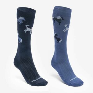 Set 2 perechi șosete echitație SKS 500 Imprimeu Bleumarin cometă Copii imagine