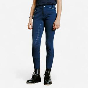 Pantalon Echitație 580 FULLGRIP Bleumarin Copii imagine