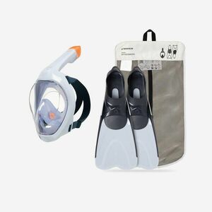 Set snorkeling mască Easybreath și labe de înot - Set EASYBREATH Adulți imagine