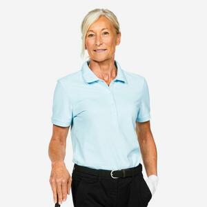 Tricou Polo bumbac golf MW500 Albastru banchiză Damă imagine