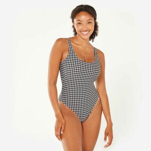 Costum de Baie Întreg texturat Aurely vichy Negru și alb Damă imagine