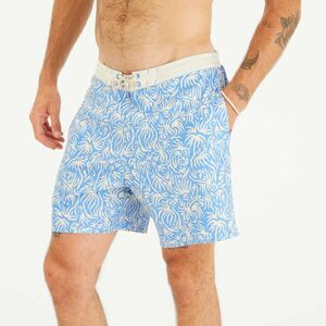 Șort de baie surf 100 lung 18" Flora Albastru Bărbați imagine