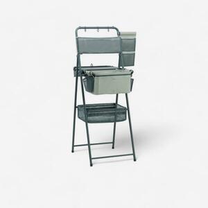 Mobilier chiuvetă camping cu rezervor pentru apa murdară și rafturi multiple imagine