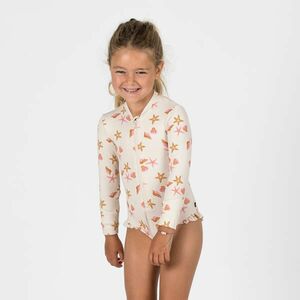 Costum întreg anti-UV cu mâneci lungi Izia Shell Alb Fete imagine