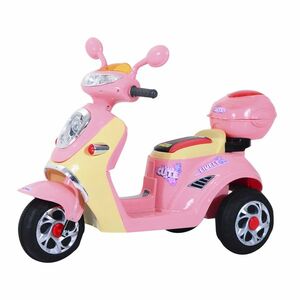 Motoreta Tricicleta Electrica HOMCOM pentru Fetite 6V, Lumini si Muzica, Roz | Aosom Romania imagine