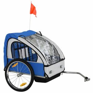 Remorca biciclete pentru copii HOMCOM, 2 locuri, 126x78x79cm | Aosom Romania imagine