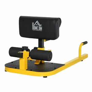 HOMCOM Aparat pentru Genuflexiuni 3 în 1 pentru Picioare, Abdominale și Flotări, 50x97x44, 5-56, 5 cm, Galben | Aosom Romania imagine