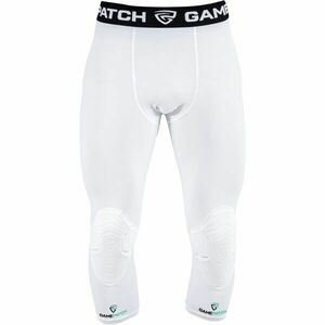 GAMEPATCH TIGHTS 3/4 WITH KNEE PADDING Colanți unisex compresivi, alb, mărime imagine
